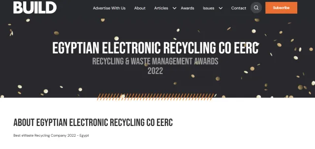 EERC best e-waste recycling company in Egypt 2022 award
