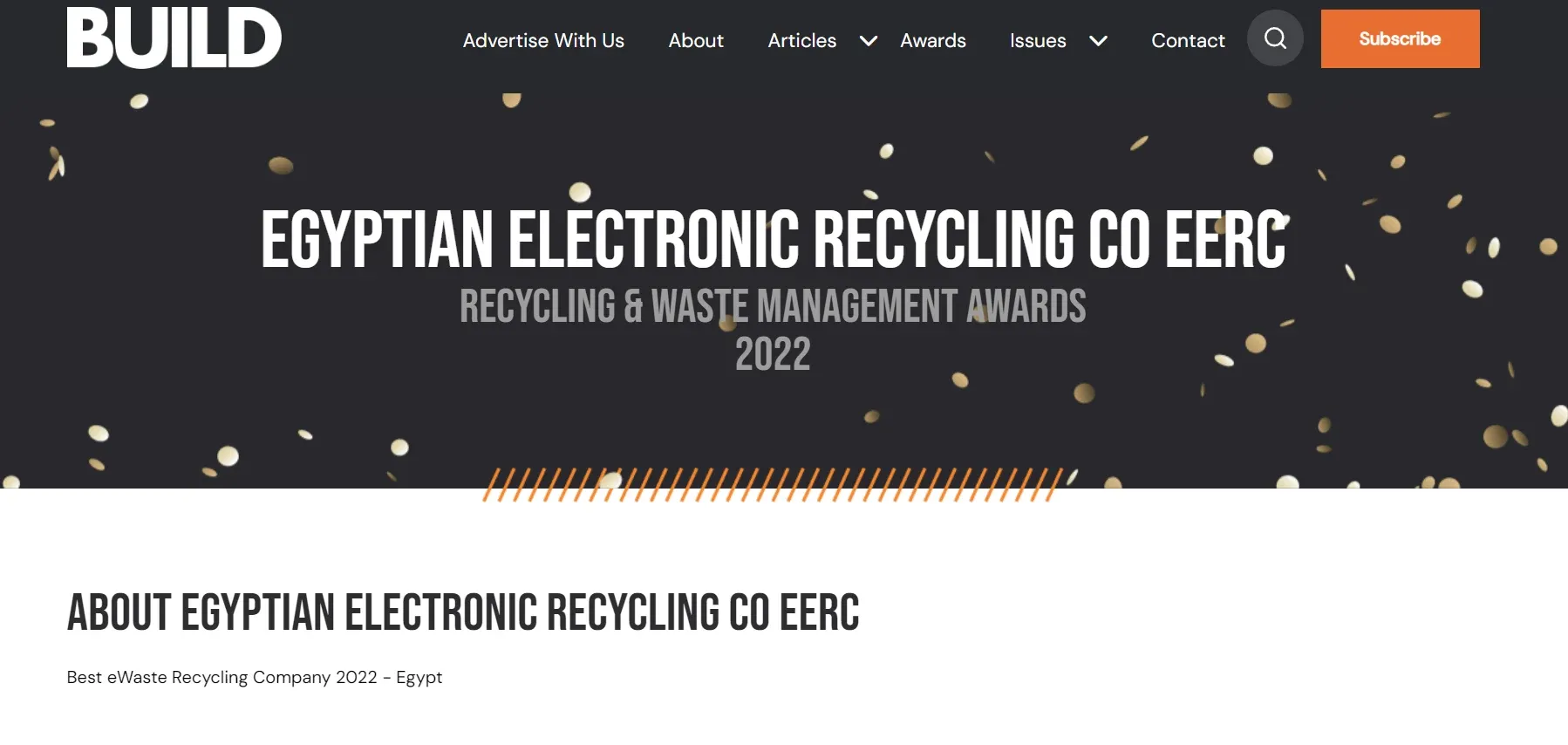 Best e-waste recycling company in Egypt 2022 award