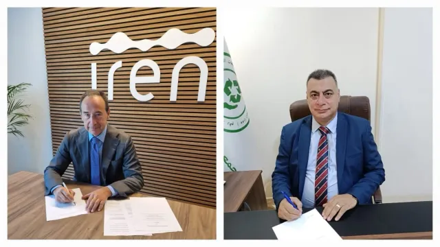 EERC chairman Eng. Ahmed Salem signing the memorandum of understanding with IREN Group