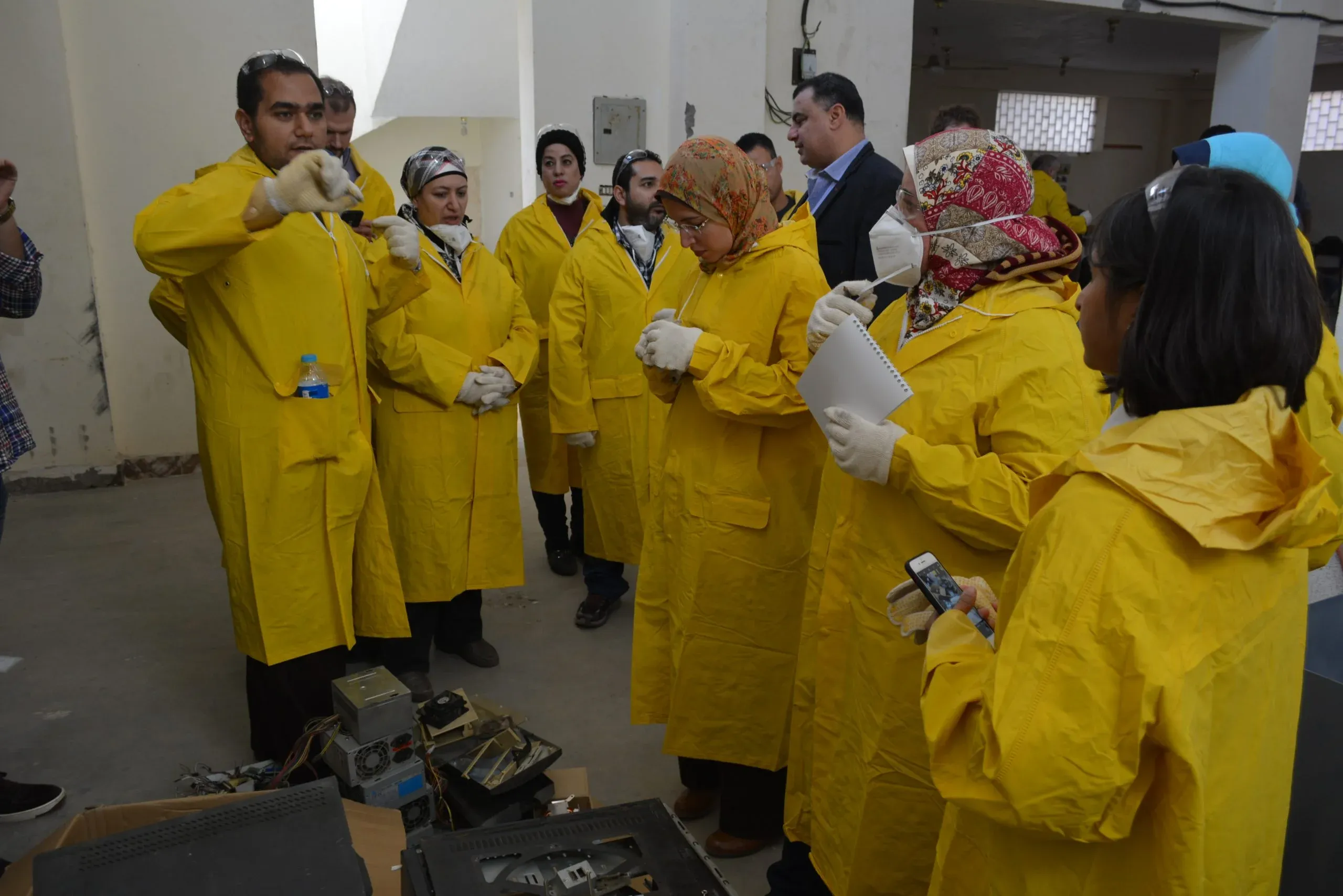 EERC recycling team training in protective equipment